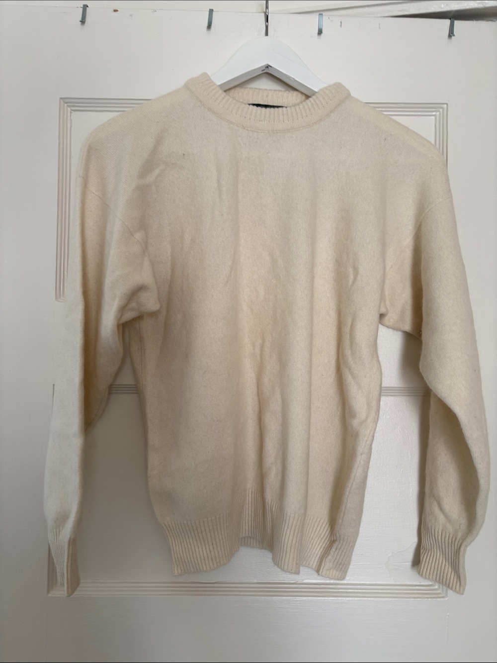 Charter Club Women Cream Crewneck Cashmere Sweater Small Vintage